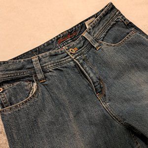 Eddie Bauer Womens Flannel Plaid Lined Straight Leg Jeans Size 4